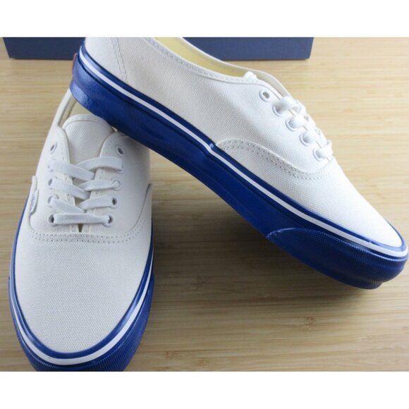 Vans Men's Lx Authentic 44 Duck Canvas White Blue Skate shoes Sizes NIB - Picture 4 of 7